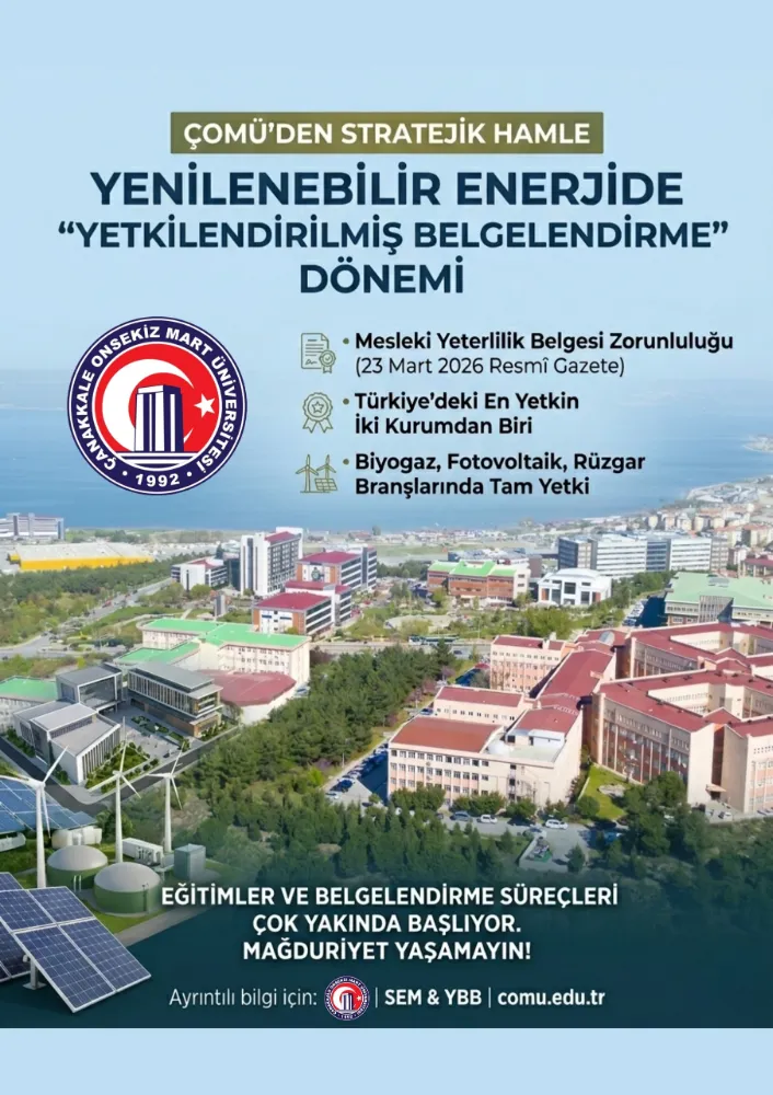GELECEĞİN ENERJİSİ ÇOMÜ İLE TESCİLLENİYOR
